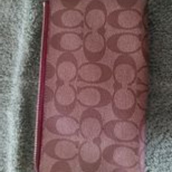 Coach large brown and maroon wallet wristlet - Picture 2 of 3